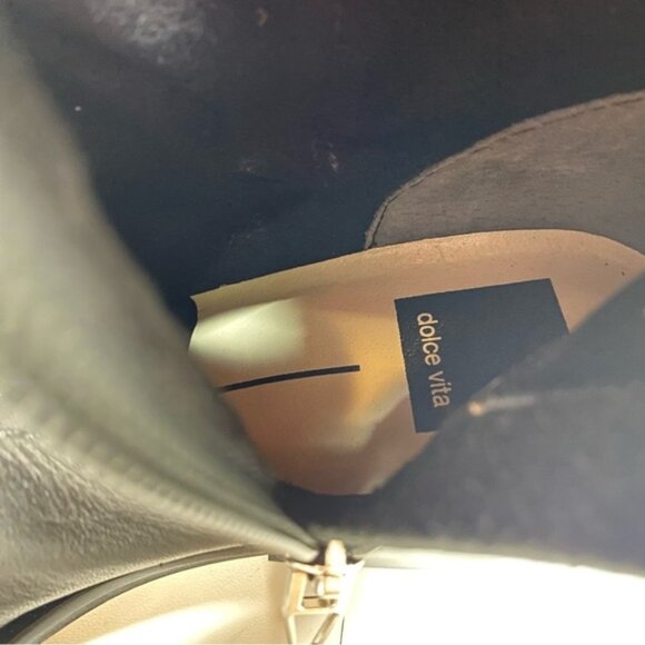 New! Dolce Vita Samare Black White Leather Tall Western Boot 5 - Picture 13 of 15